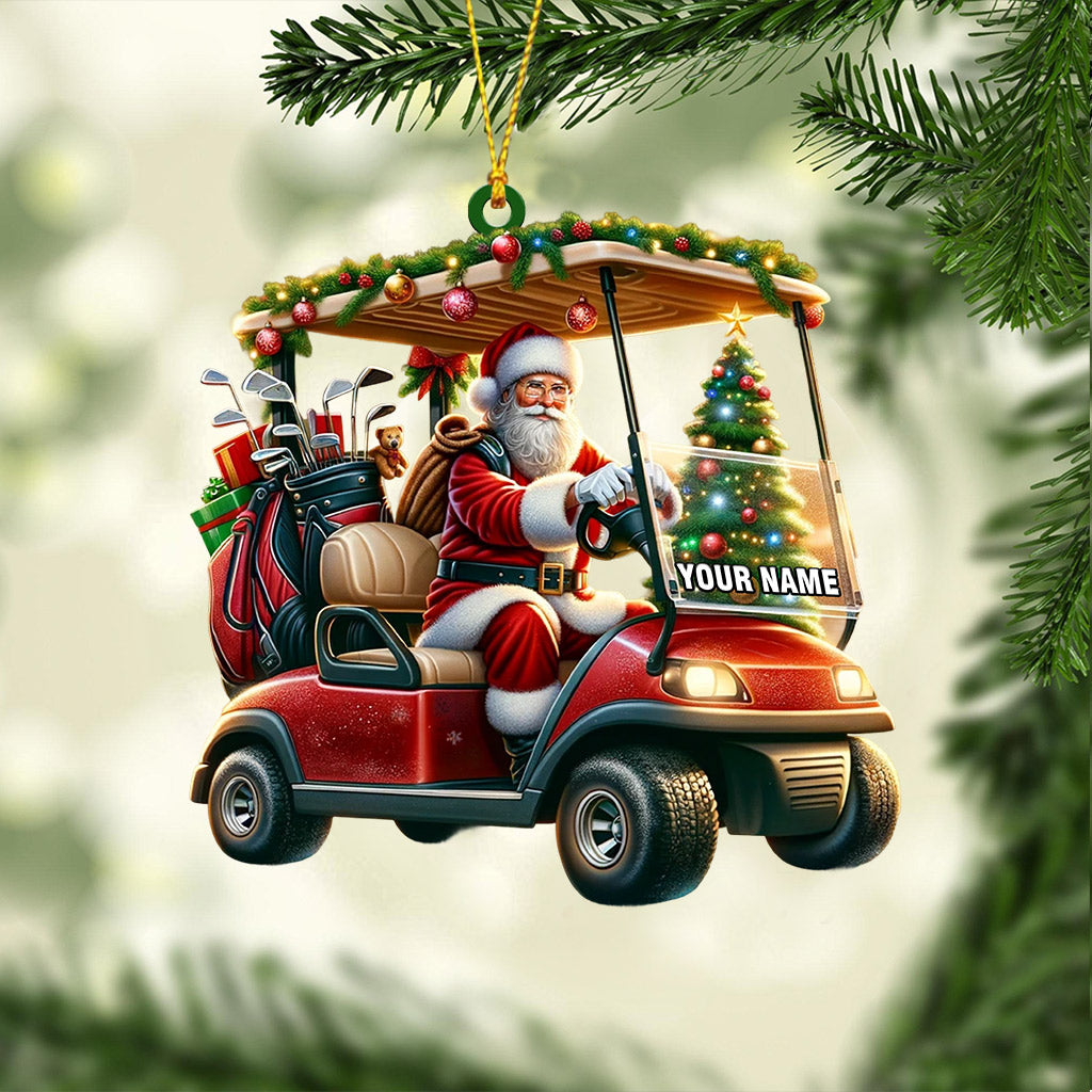 Santa Coming Home Decor Christmas Ornament, Personalized Ornament