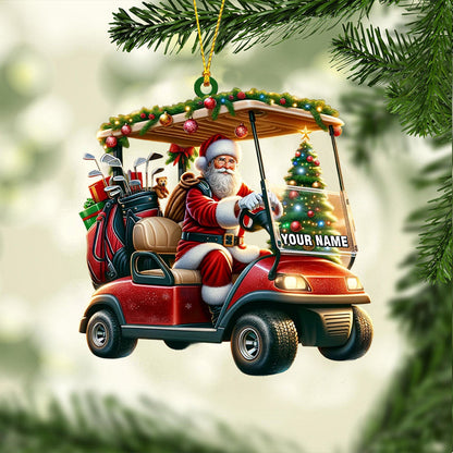 Santa Coming Home Decor Christmas Ornament, Personalized Ornament