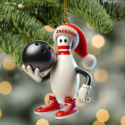 Custom Name Bowling Christmas Ornament, Bowling Lover Christmas Gift