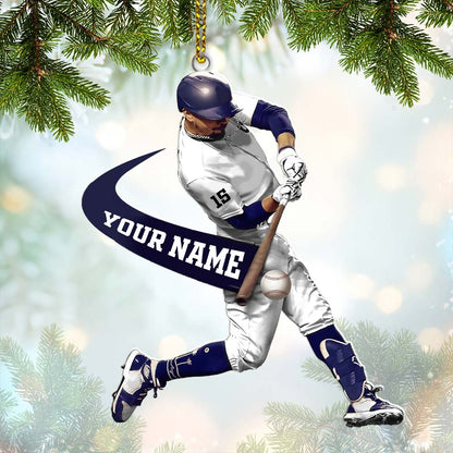 Custom Name Baseball Ornament, Christmas Gift for Baseball Lover