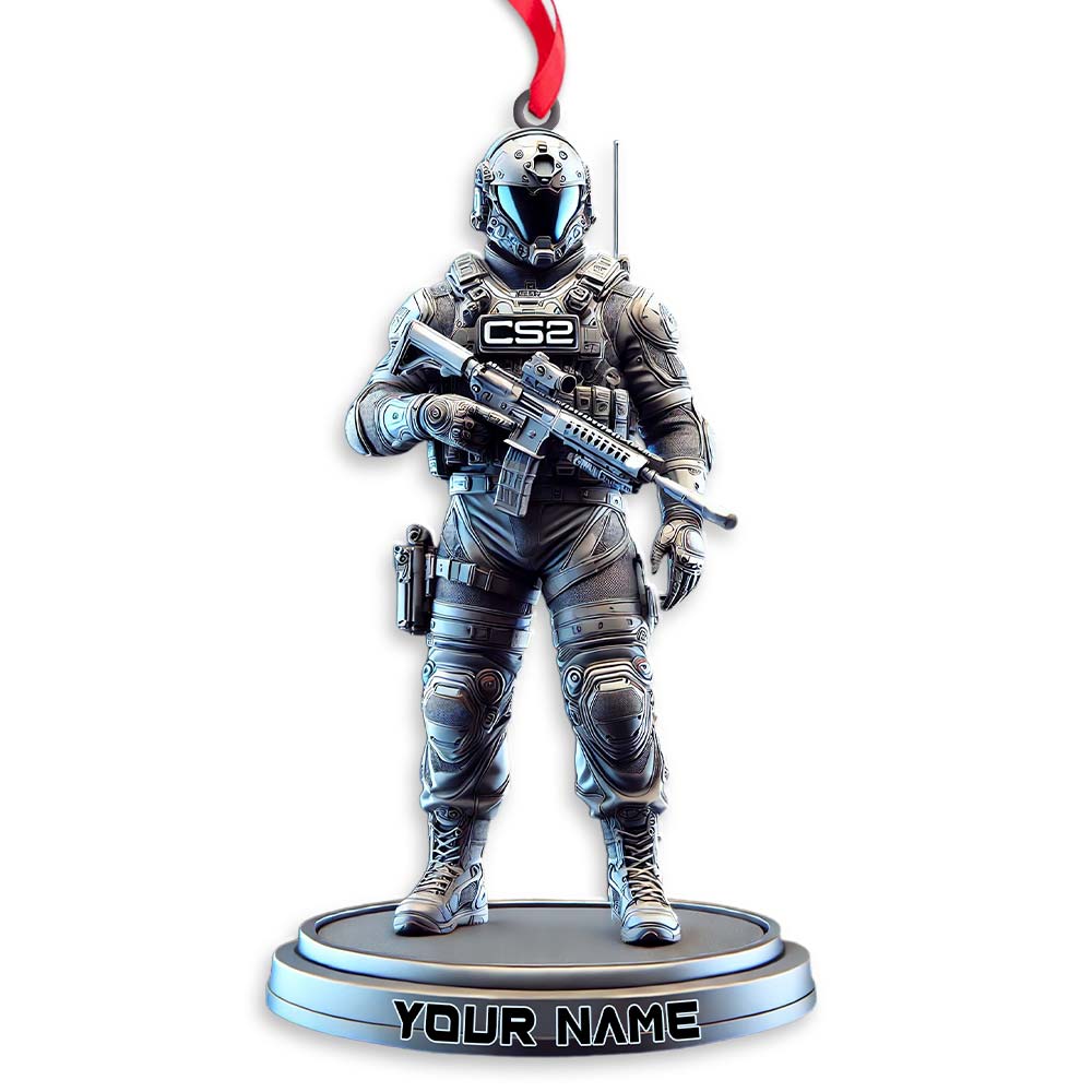 Custom Name Counter Strike Game Ornament, Christmas Gift for Gamer