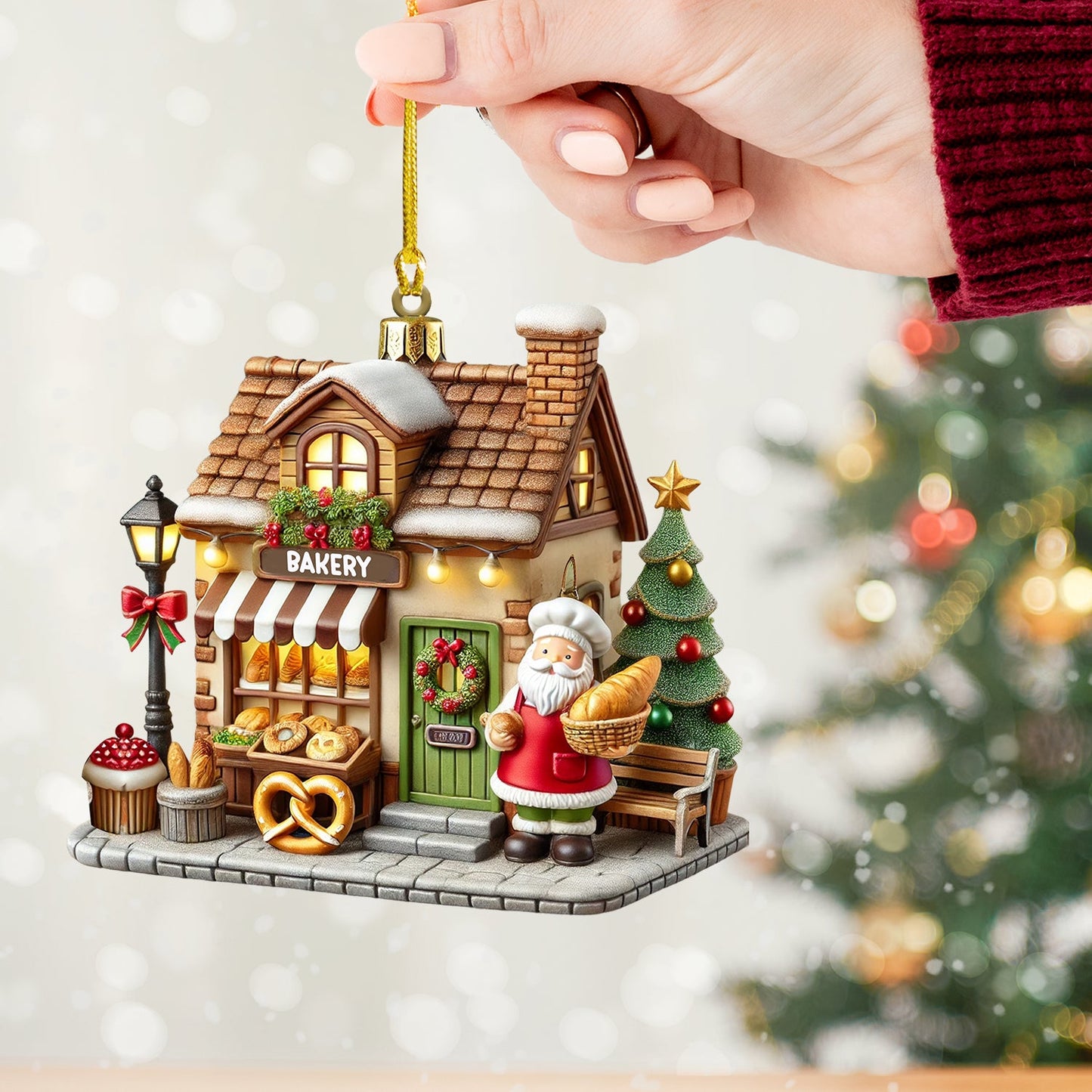 Christmas Bakery Shop Home Decor Christmas Ornament, Personalized Ornament