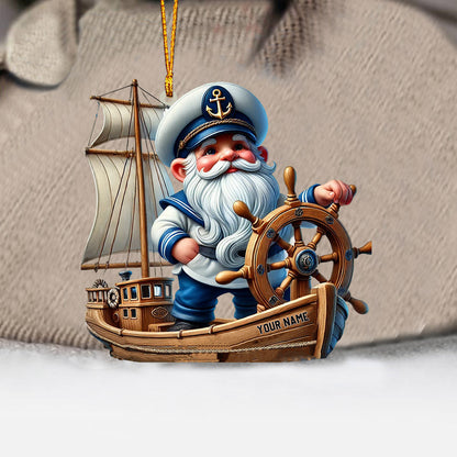 Sailor Santa Home Decor Christmas Ornament, Personalized Ornament