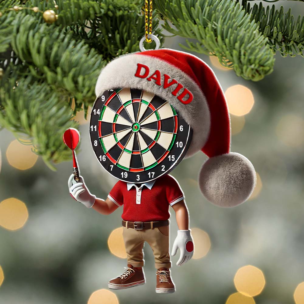 Custom Name Dart Ornament, Christmas Gift Decoration