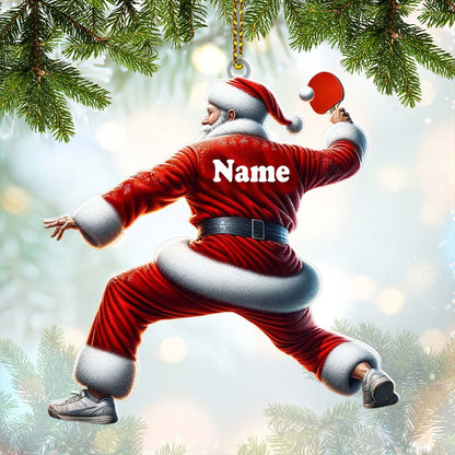 Custom Name Ping Pong Santa Ornament, Ping Pong Christmas Gift