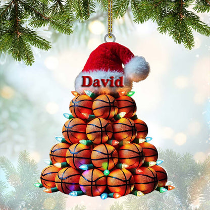 Custom Name Basketball Ornament, Basketball Lover Christmas Gift