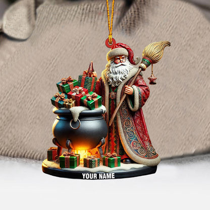 Santa Witch Home Decor Christmas Ornament, Personalized Ornament