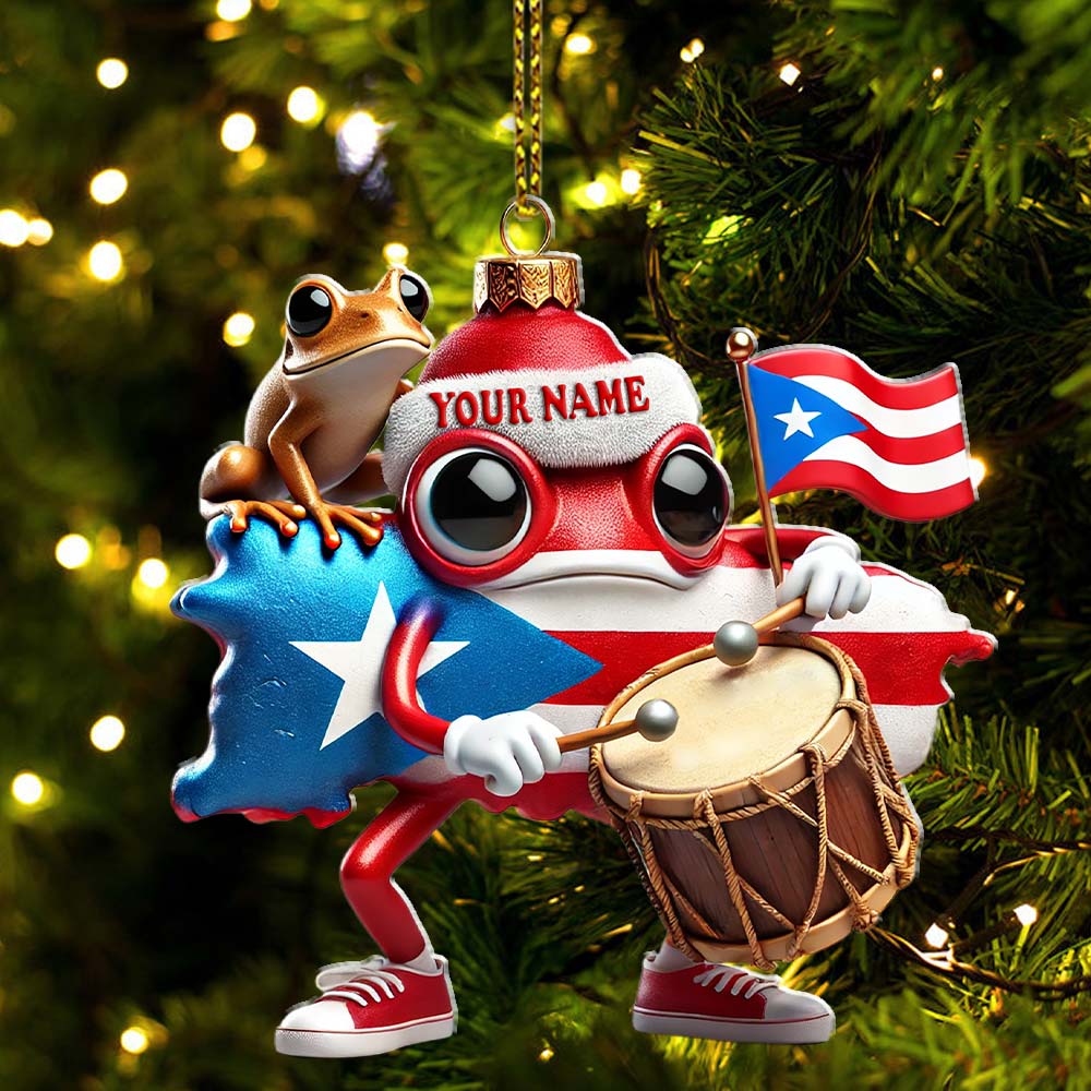 Custom Name Puerto Rico Ornament, Puerto Rico Lover Christmas Gift