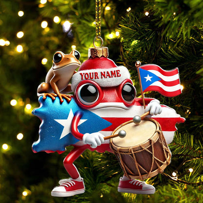 Custom Name Puerto Rico Ornament, Puerto Rico Lover Christmas Gift
