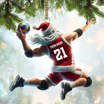 Custom Name and Number Volleyball Ornament, Christmas Gift for Volleyball Lover