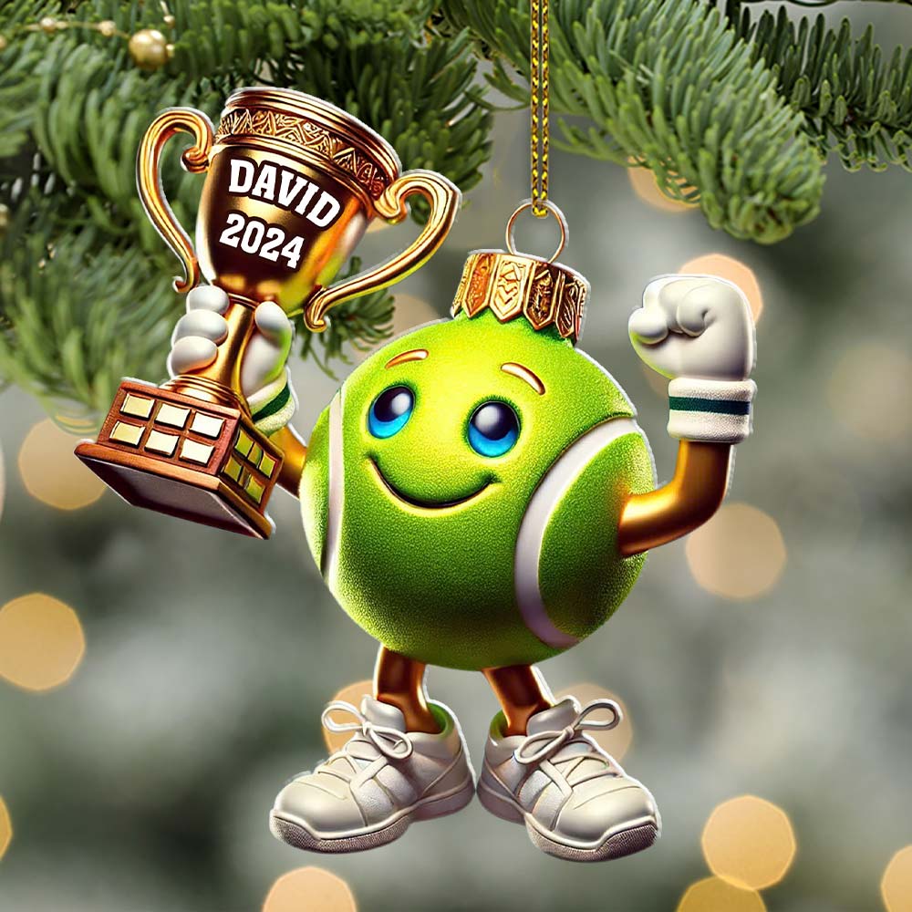 Custom Name Tennis Ornament, Tennis Lover Christmas Gift