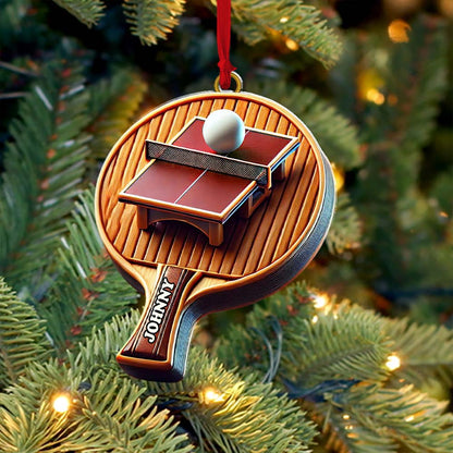 Custom Name Ping Pong Ornament, Christmas Gift for Ping Pong Lover