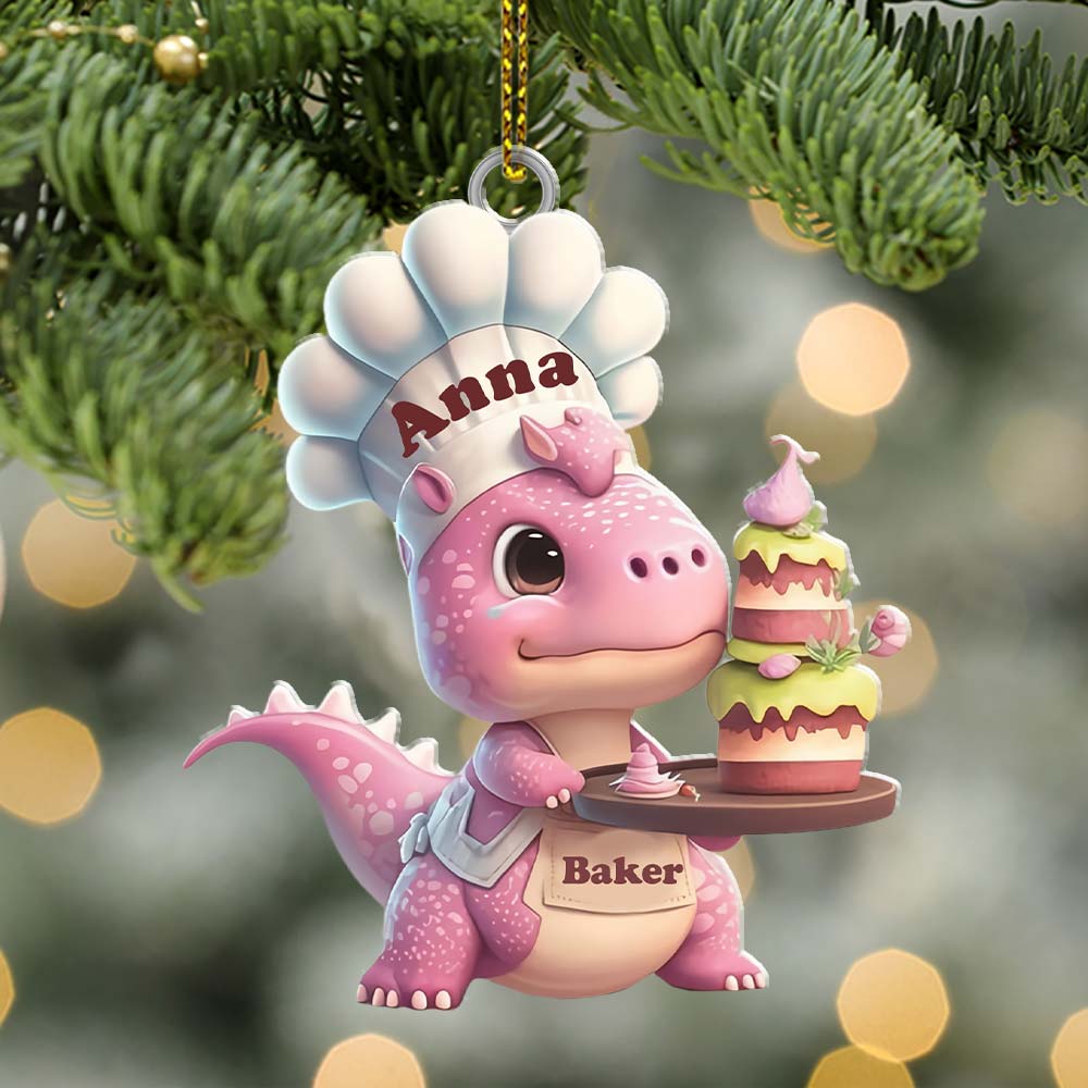 Custom Name Bakery Ornament, Christmas Gift for Baking Lover