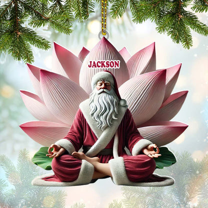 Custom Name Yoga Santa Ornament, Yogi Christmas Gift