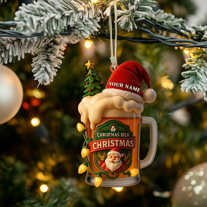 Christmas Beer, Home Decor, Christmas Ornament, Personalized Ornament