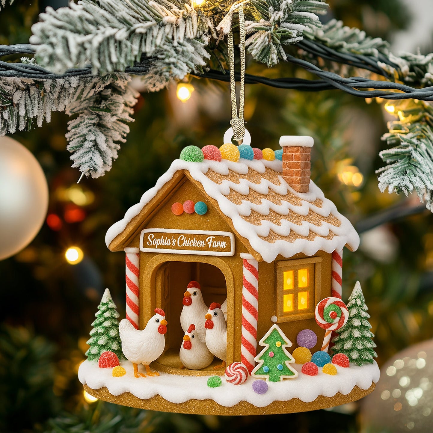 Chicken Farm, Home Decor, Christmas Ornament, Personalized Ornament