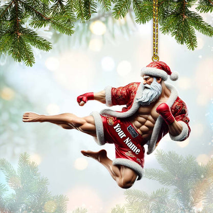 Custom Name Muay Thai Ornament, Christmas Gift for Muay Thai Lover