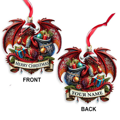 Custom Name Dragon Ornament, Christmas Gift for Dragon Lover