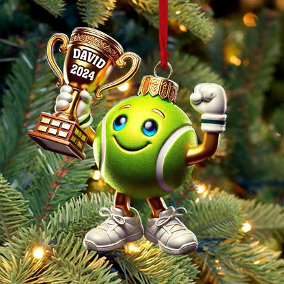 Custom Name Tennis Ornament, Tennis Lover Christmas Gift