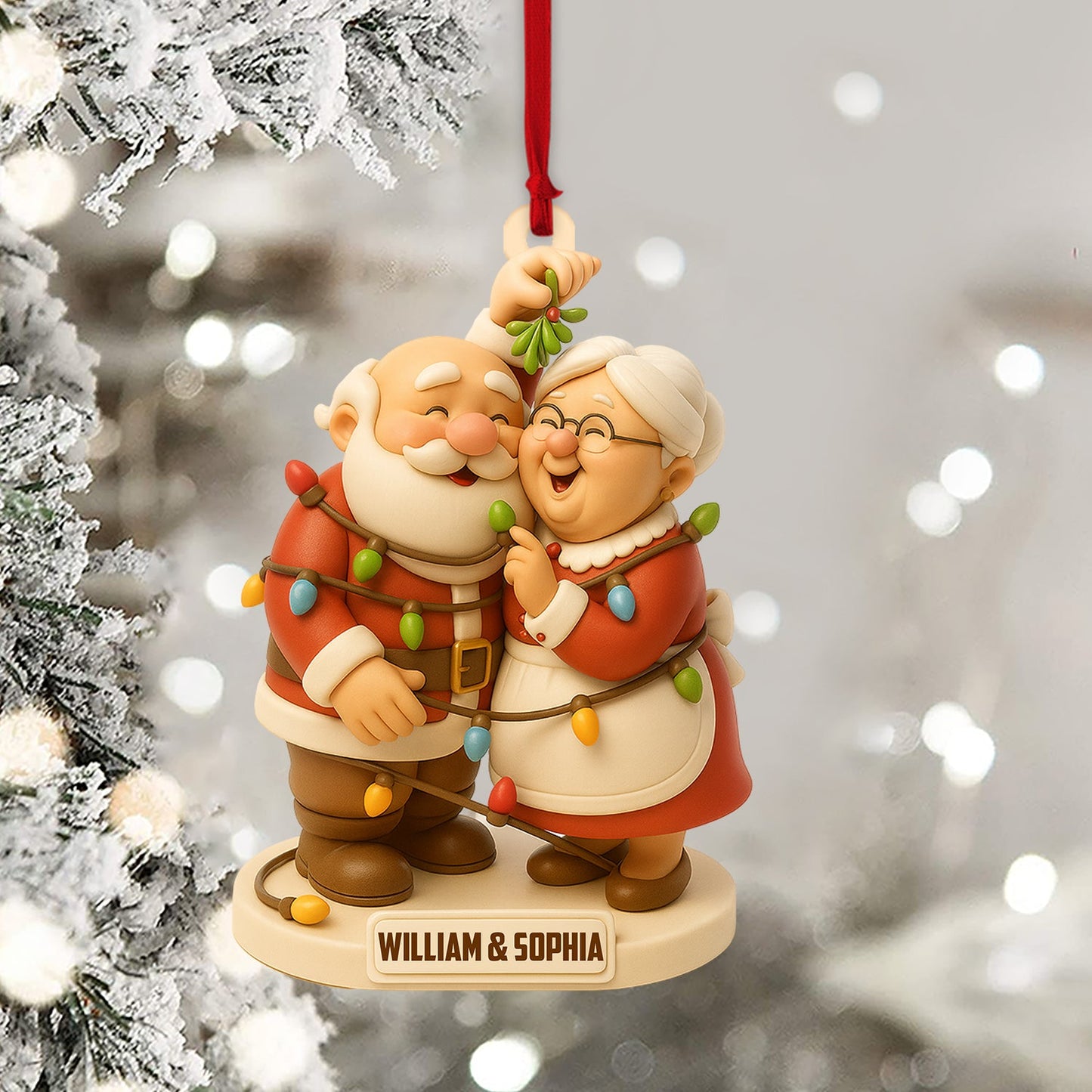 Christmas Old Couple, Home Decor, Christmas Ornament, Personalized Ornament