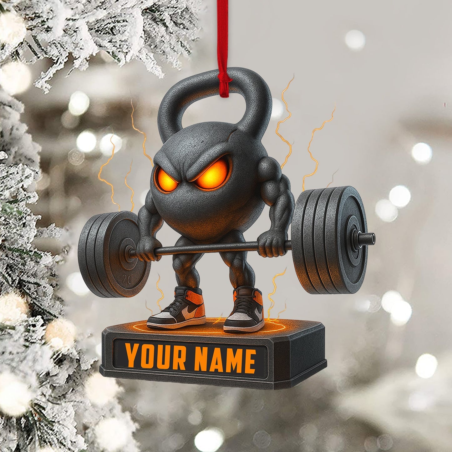 Weightlifting, Home Decor, Christmas Ornament, Personalized Ornament