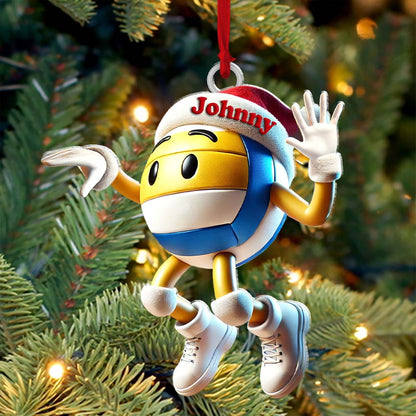 Custom Name Volleyball Ornament, Volleyball Lover Christmas Gift