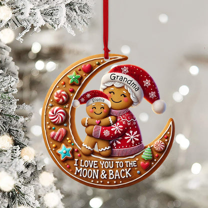 I Love You To The Moon And Back Home Decor Christmas Ornament, Personalized Ornament