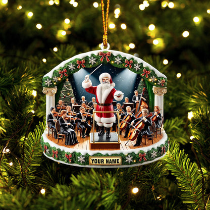 Santa Orchestra Home Decor Christmas Ornament, Personalized Ornament