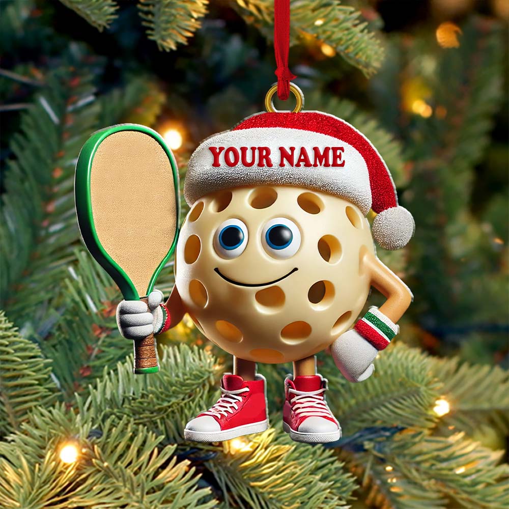 Custom Name Pickleball Ornament, Pickleball Lover Christmas Gift