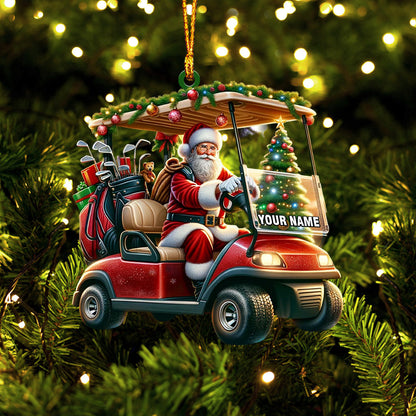 Santa Coming Home Decor Christmas Ornament, Personalized Ornament