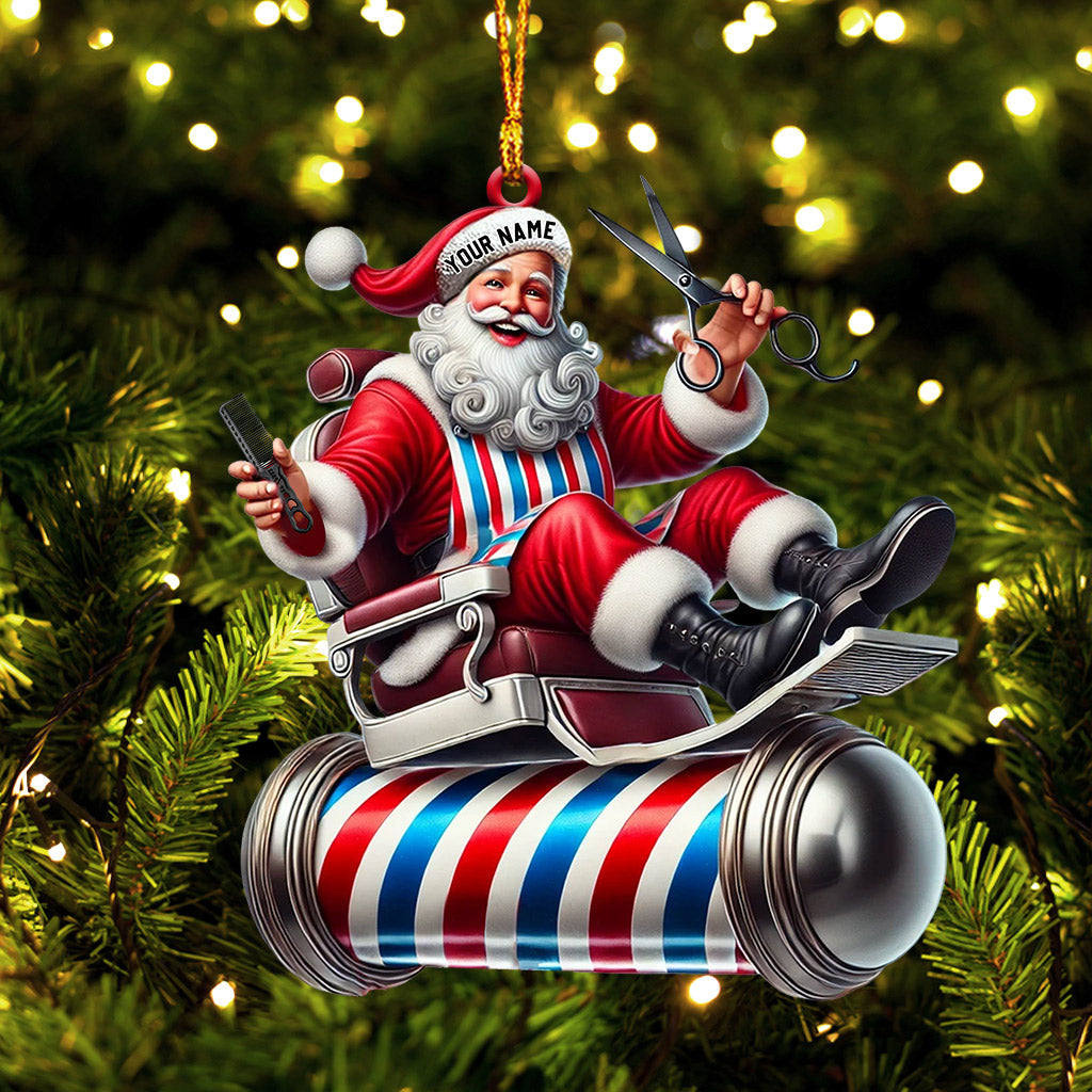 Santa Barber Home Decor Christmas Ornament, Personalized Ornament
