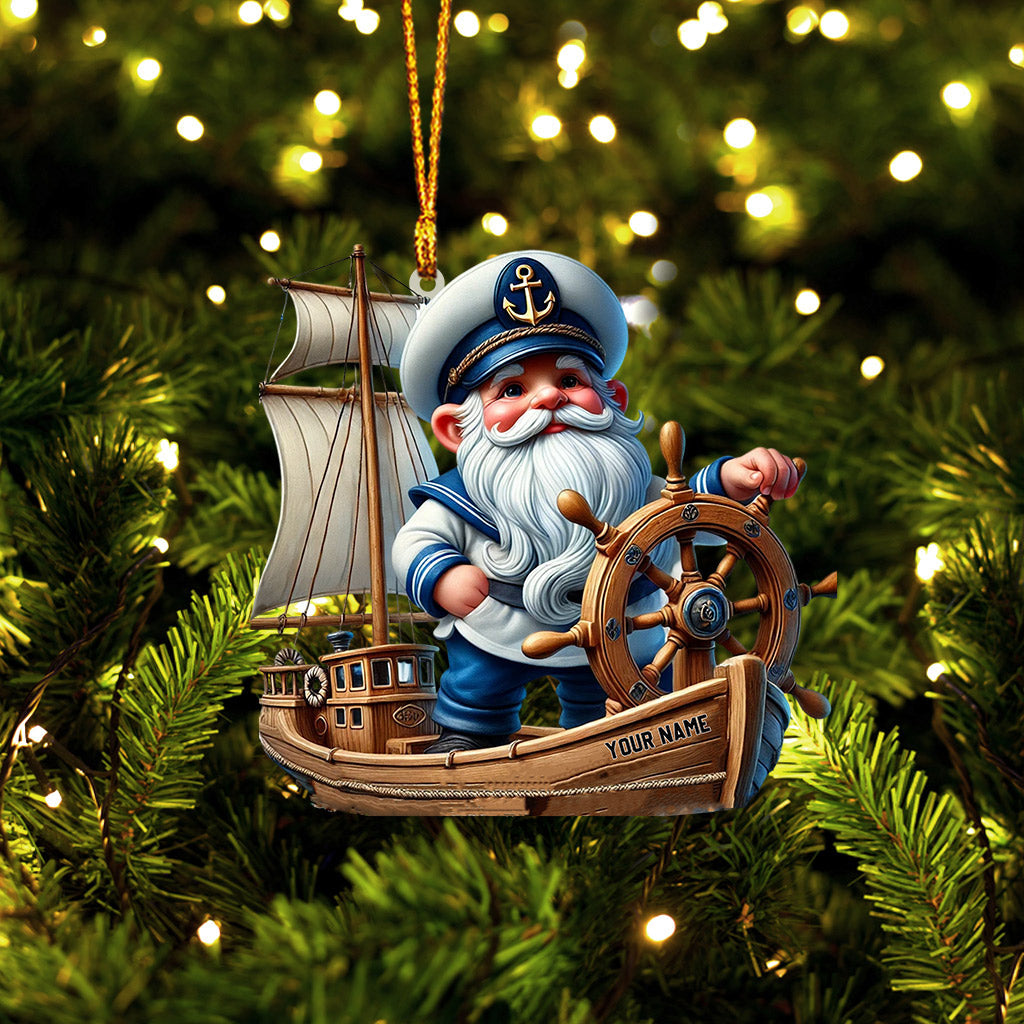 Sailor Santa Home Decor Christmas Ornament, Personalized Ornament