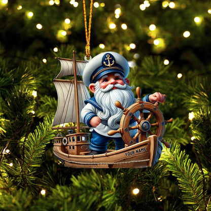 Sailor Santa Home Decor Christmas Ornament, Personalized Ornament