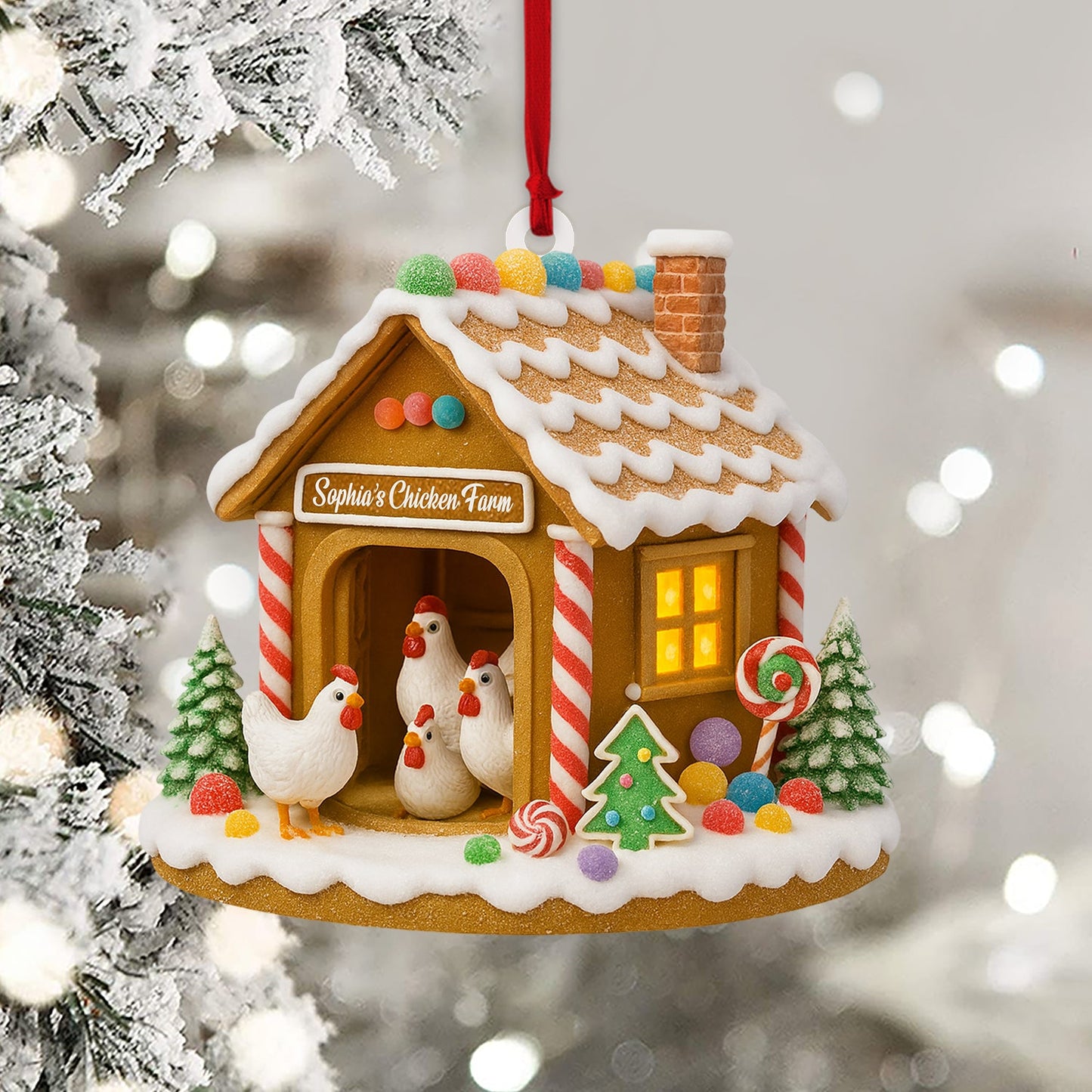 Chicken Farm, Home Decor, Christmas Ornament, Personalized Ornament