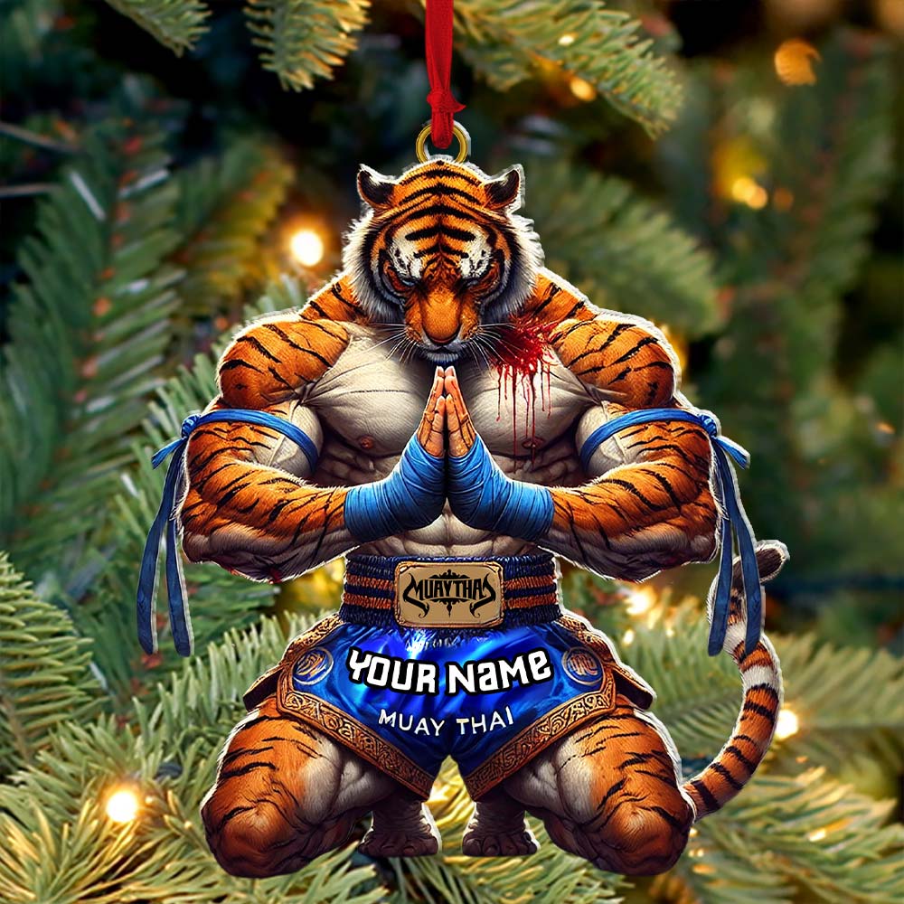 Custom Name Muay Thai Ornament, Christmas Gift for Muay Thai Lover