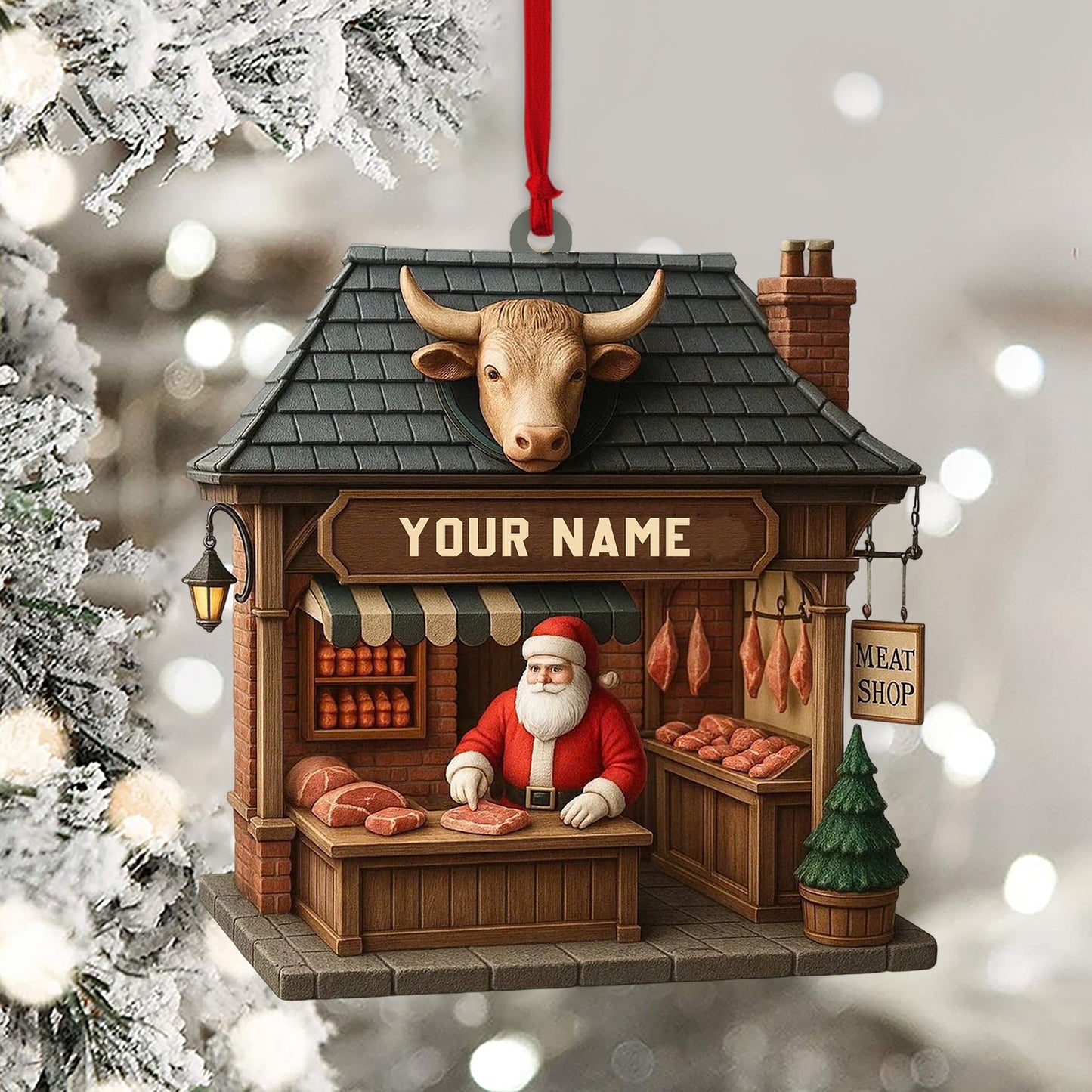 Christmas Beef, Home Decor, Christmas Ornament, Personalized Ornament