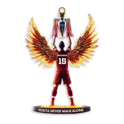 Custom Name and Number Football Champion Memorial Ornament, Christmas Gift