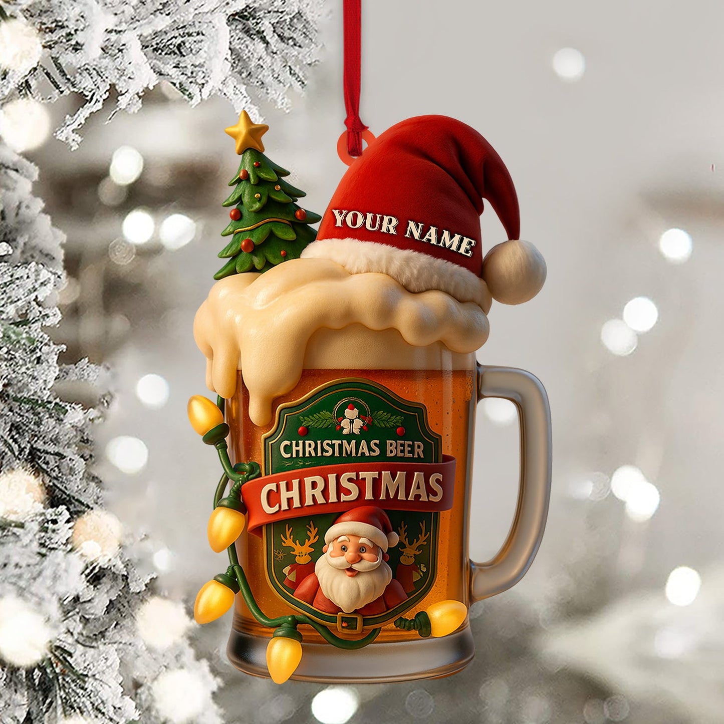 Christmas Beer, Home Decor, Christmas Ornament, Personalized Ornament
