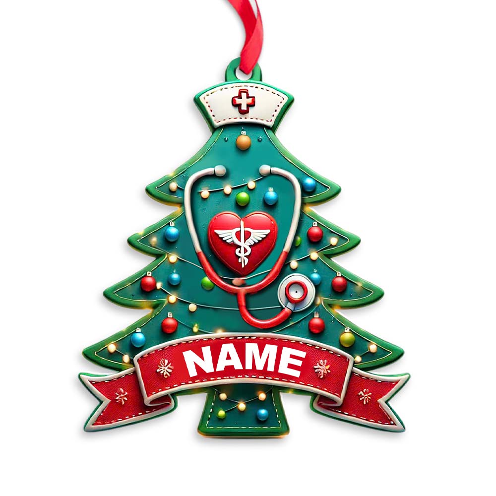 Custom Name Nurse Ornament, Christmas Gift for Nurses