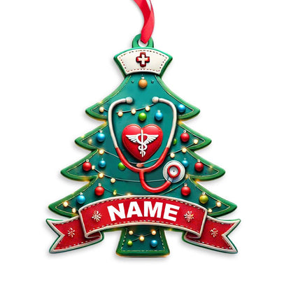 Custom Name Nurse Ornament, Christmas Gift for Nurses