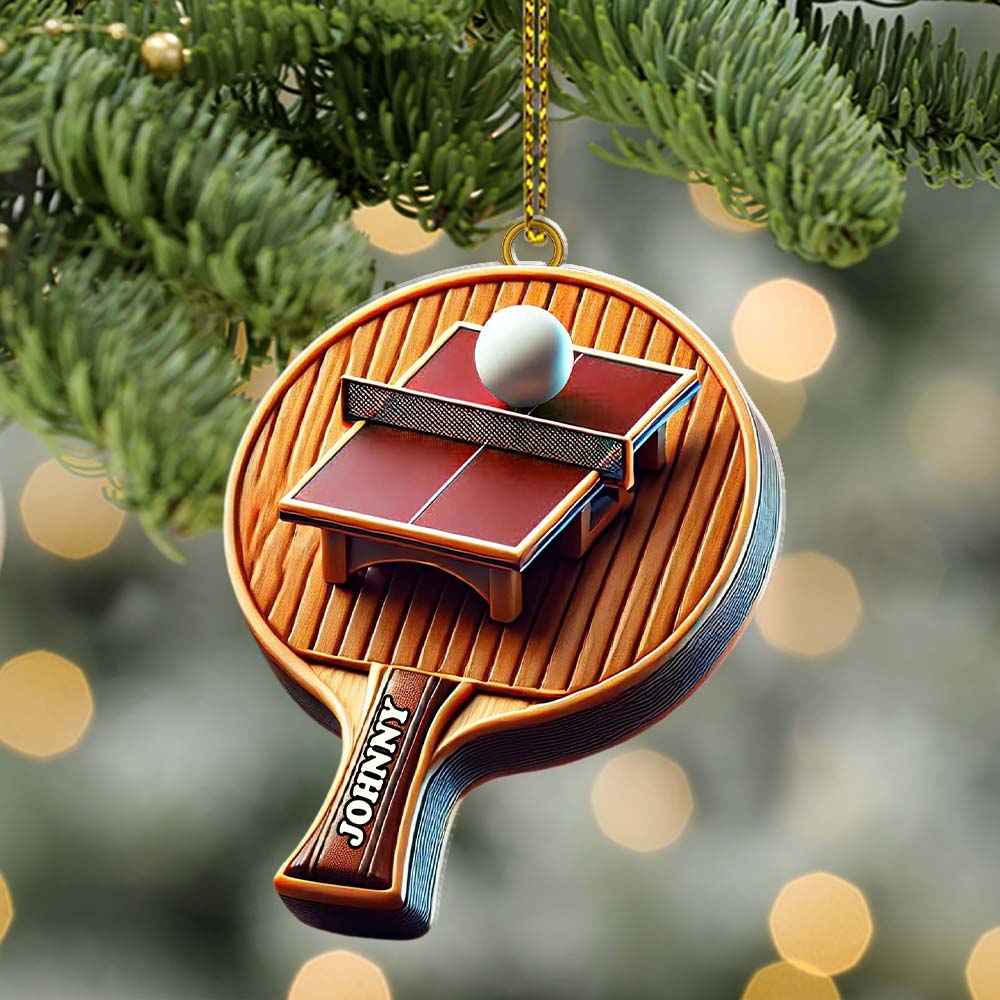 Custom Name Ping Pong Ornament, Christmas Gift for Ping Pong Lover
