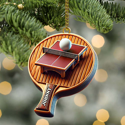 Custom Name Ping Pong Ornament, Christmas Gift for Ping Pong Lover