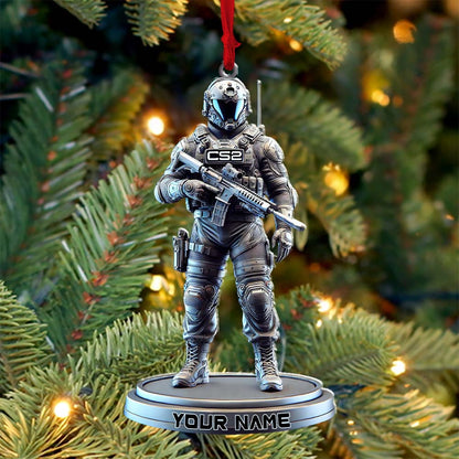 Custom Name Counter Strike Game Ornament, Christmas Gift for Gamer