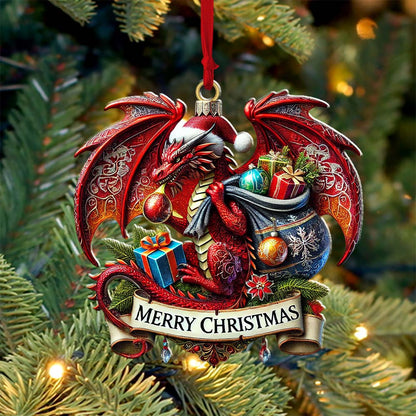 Custom Name Dragon Ornament, Christmas Gift for Dragon Lover
