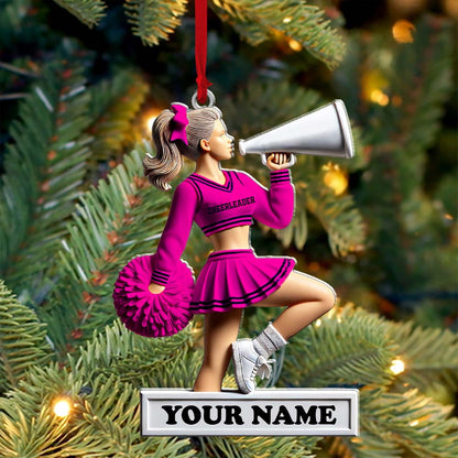 Custom Name Cheerleader Ornament, Cheerleader Christmas Gift