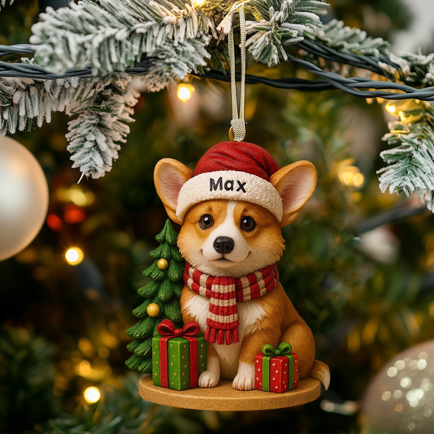 Christmas Tree And Pet, Home Decor, Christmas Ornament, Personalized Ornament