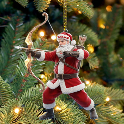 Christmas Archery Santa Home Decor, Christmas Ornament, Personalized Ornament