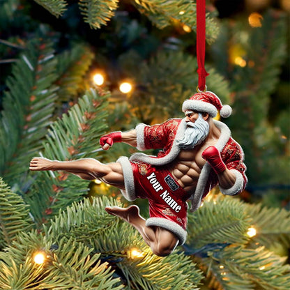 Custom Name Muay Thai Ornament, Christmas Gift for Muay Thai Lover