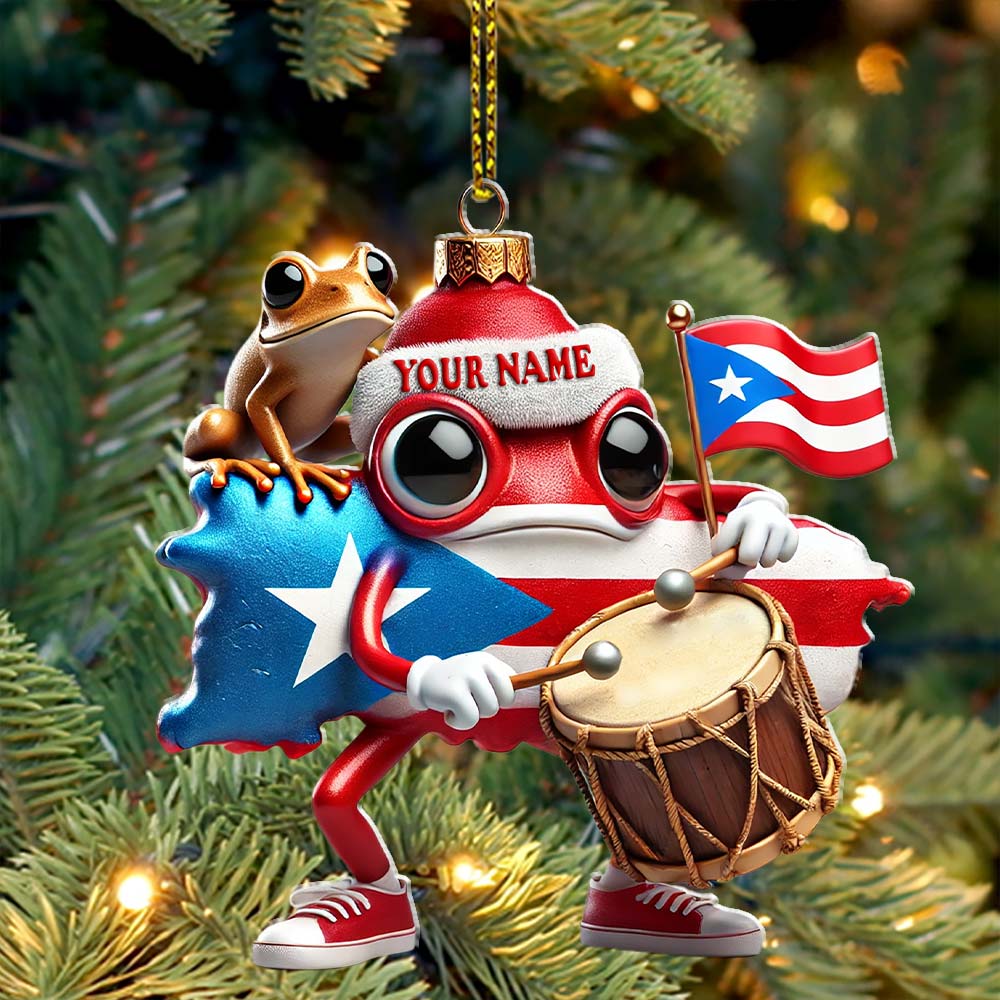 Custom Name Puerto Rico Ornament, Puerto Rico Lover Christmas Gift