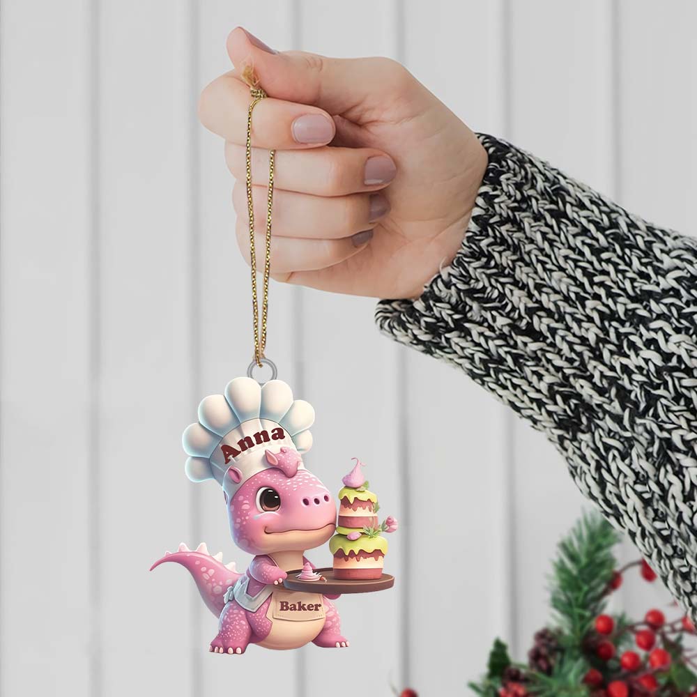 Custom Name Bakery Ornament, Christmas Gift for Baking Lover